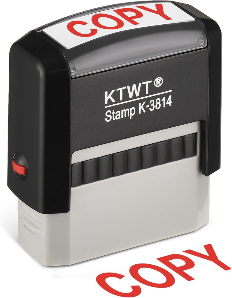 KTWT Copy Stamp, Copy Self Inking Stamp -Refillable Stampers for Office, Business, Accounting, Bookkeeping, Coding, Legal, Notary, Ordering, Inventory Stamps - Red Ink - Image 1